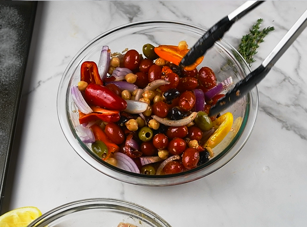 Mediterranean Chicken Sheet Pan Meal - Step 3